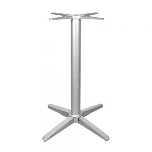 Self-Leveling Wobble Free Table Base Nurocco (Dining Height) Steel-Zinc Plated - Silver