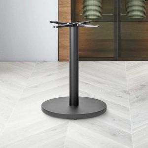 Self-Leveling 28" Round Disk Shape Table Base Nurocco (Dining Height) Black-Steel