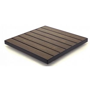 Plasteak Top Synthetic Polywood - Brown with black metal edge