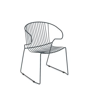 Bolonia Arm Chair Wired Mesh Steel Outdoor Chair-Black Isimar