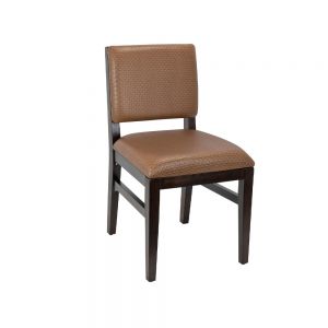 Lily Wooden Walnut Fully-upholstered Square Back Dining Chair